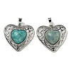 Natural Amazonite Peach Love Heart Pendants G-G158-01I-1