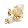 Pearlized Glass Pearl & Glass Pendants PALLOY-MZ00978-02-4