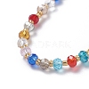 Electroplate Faceted Abacus Glass Beads Jewelry Sets SJEW-JS01066-3