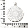 Flat Round Alloy Rhinestone Pendant Cabochon Settings ALRI-T351-01S-3