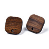 Walnut Wood Stud Earring Findings MAK-N032-019-2