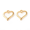 201 Stainless Steel Open Heart Charms STAS-F192-059G-2