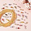 144Pcs 24 Styles Natural Mixed Gemstone Pendants PALLOY-GO00024-4