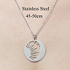 Non-Tarnish 201 Stainless Steel Hollow Sun & Moon Pendant Necklace NJEW-OY001-70-3