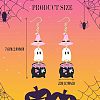 Witch Hat with Ghost Acrylic Dangle Earrings FS-WG1324F-01-3