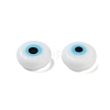 Handmade Evil Eye Lampwork Flat Round Bead LAMP-L058-8MM-14A-2