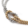 New stainless steel gold square bead chain cross double-layer chain bracelet for men and women's bracelets GK1809-3-2