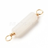 Natural White Jade Connector Charms PALLOY-JF01454-07-4