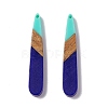 Opaque Resin & Walnut Wood Pendants RESI-M027-12B-1