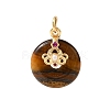 Natural Tiger Eye Pendants KK-D262-04G-1