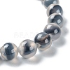 Unisex Natural Sugar Heart Agate Beaded Stretch Bracelets BJEW-K097-01A-04-3