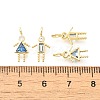 Brass Micro Pave Cubic Zirconia Pendants KK-D339-02G-12-3