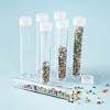 Clear Tube Plastic Bead Containers with Lid A-C066Y-01-7