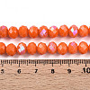 Electroplate Opaque Solid Color Glass Beads Strands EGLA-A034-P8mm-L29-4