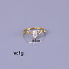 Teardrop 304 Stainless Steel with Clear Cubic Zirconia Finger Rings for Women FS-WG6614B-02-5