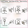 SUNNYCLUE 120Pcs 4 Styles 201 & 304 Stainless Steel Cup Peg Bails Charms STAS-SC0006-06-2