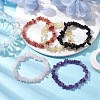 12 Constellation Natural Mixed Gemstone Chip Beaded Stretch Bracelets Sets for Women Men BJEW-JB10264-09-4