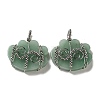 Natural Green Aventurine Copper Wire Wrapped Pendants G-K338-07P-05-1