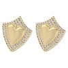 Rack Plating Brass Micro Pave Cubic Zirconia Stud Earrings EJEW-M230-17G-1