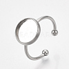 201 Stainless Steel Cuff Finger Rings Components X-STAS-T047-19B-4