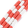 Fixed 2 Color Handmade Polymer Clay Bead Strands CLAY-S096-029M-1