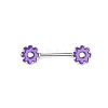 Brass Enamel Purple Flower Barbell Nipple Rings FS-WGE2017-08-1