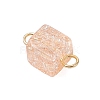 12Pcs 6 Colors Crackle Glass Cube Links Connector Charms PALLOY-JF04445-4