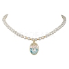 White Glass Pearl Beaded Necklaces NJEW-JN04652-3