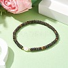 Natural Coffee Jasper Rondelle & Pearl Beaded Stretch Bracelets BJEW-JB09918-02-2