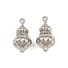 Brass Micro Pave Cubic Zirconia Screw Clasps KK-C136-03P-1