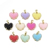 Druzy Resin Heart Pendants KK-R161-08G-1