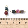3Pcs 3 Styles Natural Multicolor Tourmaline Faceted Cube Beaded Links Connector Charms PALLOY-JF05291-4