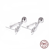 Anti-Tarnish Rhodium Plated 925 Sterling Silver Pendant Bails STER-L058-010P-3