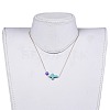 Cross Synthetic Turquoise Pendant Necklaces NJEW-JN02576-4