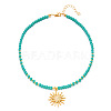 Bohemian Zinc Alloy Enamel with Crystal Rhinestone Sun Pendant Necklaces FS-WG8769D-01-1