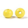 Spray Painted Round Natural Schima Wood Beads WOOD-A018-8mm-04-2