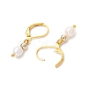 Natural Baroque Pearl Oval Leverback Earrings EJEW-JE06437-4