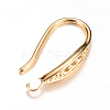 Brass Earring Hooks Rhinestone Settings X-KK-R037-07KC-2