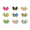 Faceted Glass Butterfly Connector Charms ZIRC-XCP0001-02G-1