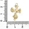 Brass Clear Cubic Zirconia Cross Connector Charms ZIRC-I070-021G-3