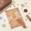 Brass Wax Seal Stamp with Wood Handle AJEW-WH0412-0268-5