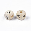Printed Natural Wood Beads WOOD-T026-001A-5