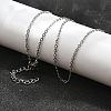 Non-Tarnish 304 Stainless Steel Cable Chain Necklace STAS-T040-PJ204-40-2