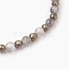 Natural Cloud Quartz & Pyrite Beads Stretch Bracelets BJEW-JB03884-2