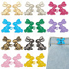 10 Sets 10 Colors Rabbit with Heart Spray Painted Alloy Adjustable Jean Button Pins DIY-FG0004-94-1