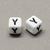 Large Hole Acrylic Letter European Beads SACR-Q103-7mm-01Y-2