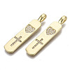 Brass Micro Pave Clear Cubic Zirconia Pendants ZIRC-N039-083-NF-1