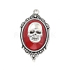 Gothic Style Oval with Skull Alloy Resin Pendants PALLOY-V007-04AS-01-1