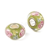 Lampwork & Brass Core European Beads LAMP-P019-01P-12-2
