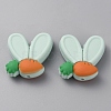 Rabbit Ears with Carrot Food Grade Eco-Friendly Silicone Focal Beads LS-SIL-SZC0003-05K-1